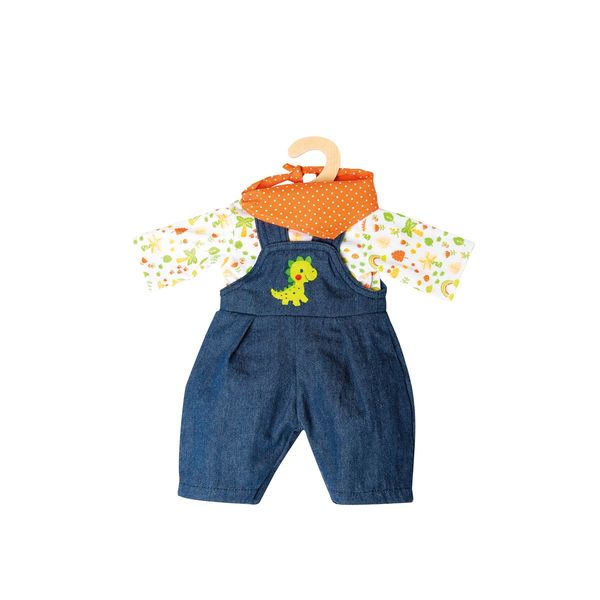 Puppen-Latzhose Dino, 3-teilig, Gr. 35-45 cm