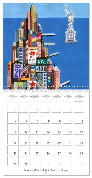 Produktbild: NEW YORK, d'hier &agrave; aujourd'hui (Calendrier mural carr&eacute; 2026 30x30 cm) Calendrier double avec une page pour vos prises de notes