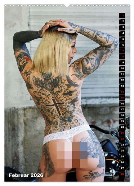 Produktbild: Beauty Tattoo 2026 (Wandkalender 2026 DIN A2 hoch), CALVENDO Monatskalender