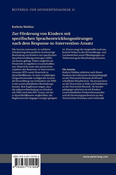 Produktbild: Zur F&ouml;rderung von Kindern mit spezifischen Sprachentwicklungsst&ouml;rungen nach dem Response-to-Intervention-Ansatz
