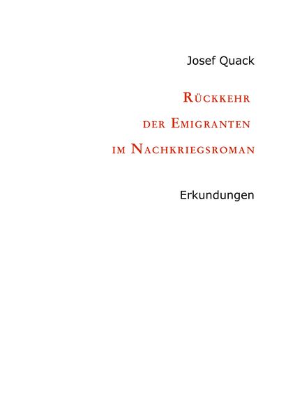 Produktbild: R&uuml;ckkehr der Emigranten im Nachkriegsroman