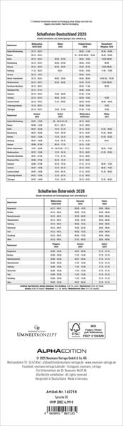 Produktbild: Streifenplaner Mini BLAU 2026 - Streifenkalender - Wandplaner - Küchen-Kalender - 9,5x33