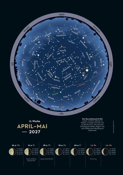 Produktbild: KOSMOS Himmelsjahr Wochen-Kulturkalender 2027 - Der Wandkalender f&uuml;r jede Woche