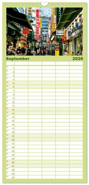 Produktbild: Familienplaner 2026 - S&uuml;dkorea - Hightech und viel Tradition mit 5 Spalten (Wandkalender, 21 x 45 cm) CALVENDO