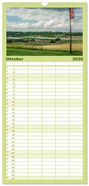 Produktbild: Familienplaner 2026 - D&auml;nische Eisenbahnen mit 5 Spalten (Wandkalender, 21 x 45 cm) CALVENDO