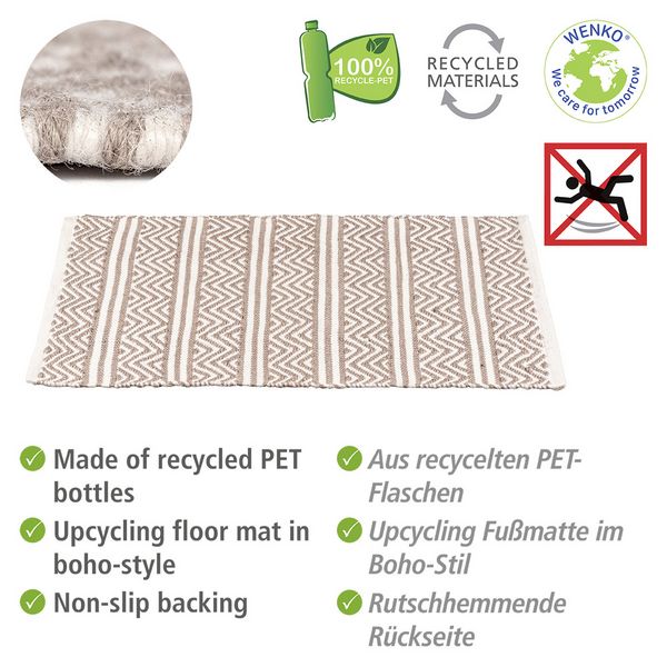 Produktbild: Badematte Mod. Shaki, Badvorleger aus recycelten PET Flaschen, 50 x 80 cm