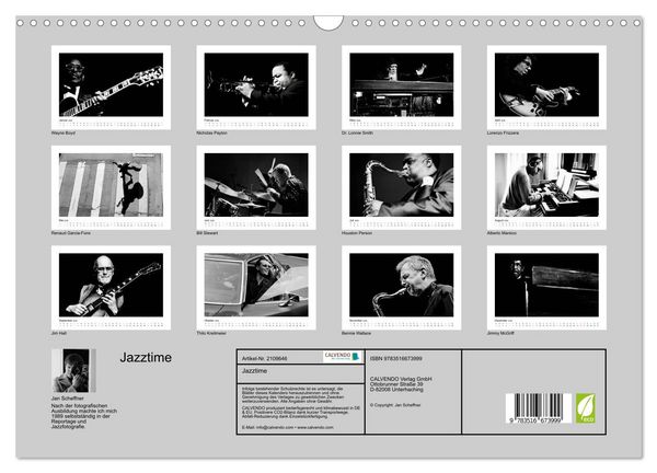 Produktbild: Jazztime (Wandkalender 2026 DIN A3 quer), CALVENDO Monatskalender