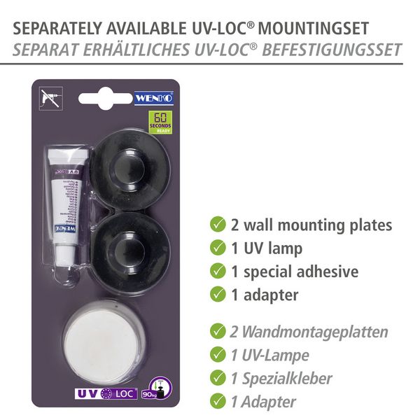 Produktbild: Wandablage Mod. Molinella Schwarz, extra tiefer Korb f&uuml;r Shampoo- und Duschgelflaschen