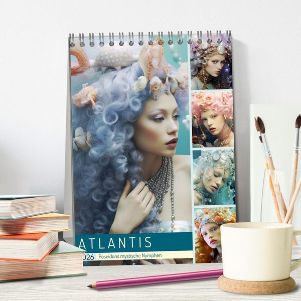 Produktbild: Atlantis. Poseidons mystische Nymphen (Tischkalender 2026 DIN A5 hoch), CALVENDO Monatskalender
