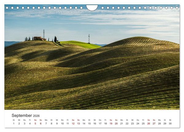 Produktbild: Gr&uuml;ne Farbt&ouml;ne Toskana (Wandkalender 2026 DIN A4 quer), CALVENDO Monatskalender