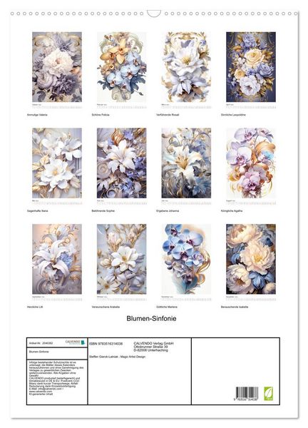 Produktbild: Blumen-Sinfonie (Wandkalender 2026 DIN A2 hoch), CALVENDO Monatskalender