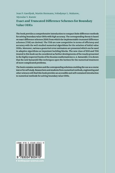 Produktbild: Exact and Truncated Difference Schemes for Boundary Value ODEs