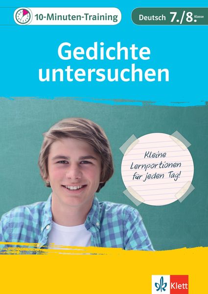 Produktbild: Klett 10-Minuten-Training Deutsch Aufsatz Gedichte untersuchen 7./8. Klasse