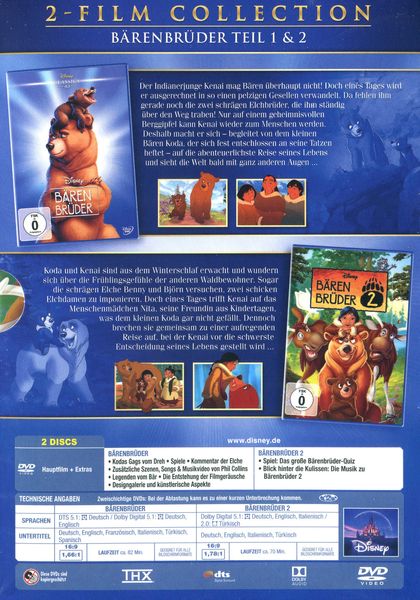 Produktbild: B&auml;renbr&uuml;der - Doppelpack (Disney Classics + 2. Teil) [2 DVDs]