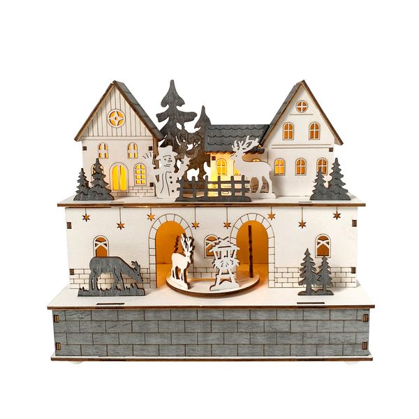 Produktbild: HTI-Living Weihnachtshaus mit beweglichen Figuren Weihnachtshaus mit beweglichen Figuren