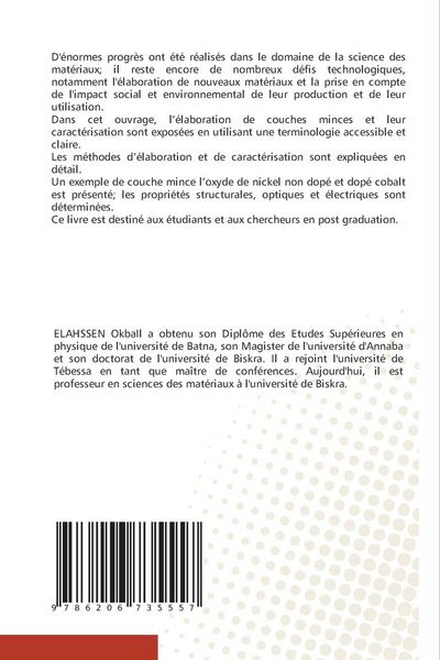 Produktbild: L'effet du dopant sur les propri&eacute;t&eacute;s physiques de couches minces