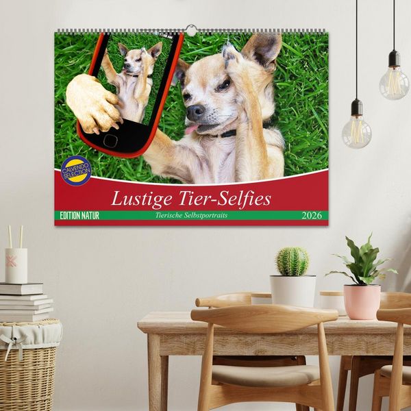 Produktbild: Lustige Tier-Selfies. Tierische Selbstportraits (Wandkalender 2026 DIN A2 quer), CALVENDO Monatskalender