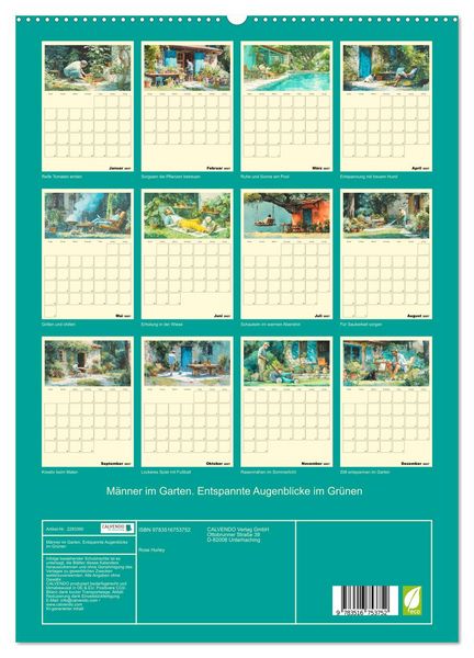 Produktbild: M&auml;nner im Garten. Entspannte Augenblicke im Gr&uuml;nen (hochwertiger Premium Wandkalender 2027 DIN A2 hoch), Kunstdruck in Hochglanz