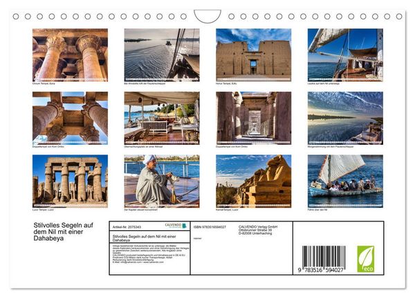 Produktbild: Stilvolles Segeln auf dem Nil mit einer Dahabeya (Wandkalender 2026 DIN A4 quer), CALVENDO Monatskalender