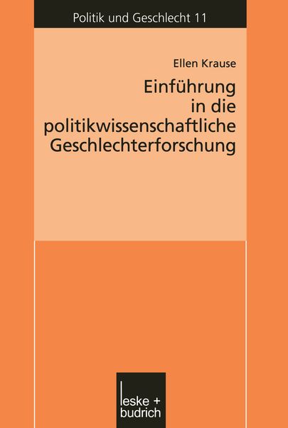 Produktbild: Einf&uuml;hrung in die politikwissenschaftliche Geschlechterforschung