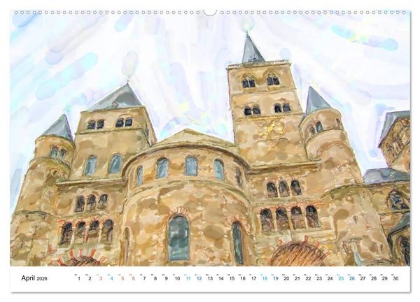 Produktbild: Trier - Illustrationen in Aquarell (Wandkalender 2026 DIN A2 quer), CALVENDO Monatskalender