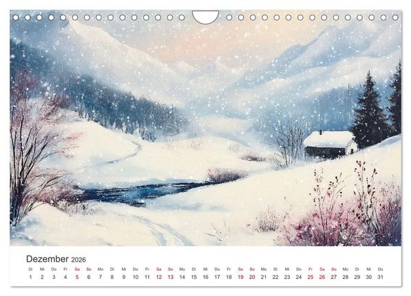 Produktbild: KI-Landschaften - Malerisch durch das Jahr (Wandkalender 2026 DIN A4 quer), CALVENDO Monatskalender