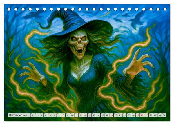 Produktbild: Mystische Hexen - Magische Frauen und finstere N&auml;chte (Tischkalender 2026 DIN A5 quer), CALVENDO Monatskalender
