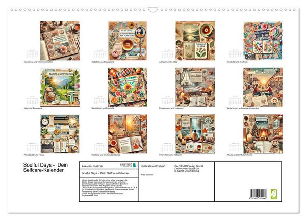 Produktbild: Soulful Days - Dein Selfcare-Kalender (Wandkalender 2026 DIN A2 quer), CALVENDO Monatskalender