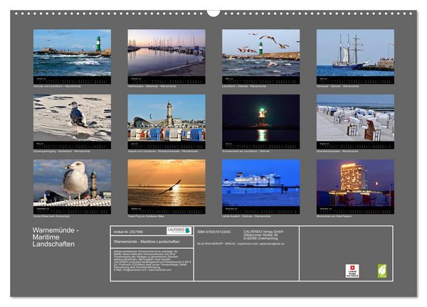 Produktbild: Warnem&uuml;nde - Maritime Landschaften (Wandkalender 2026 DIN A2 quer), CALVENDO Monatskalender