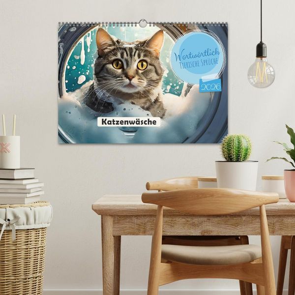 Produktbild: Wortw&ouml;rtlich - Tierische Spr&uuml;che (Wandkalender 2026 DIN A3 quer), CALVENDO Monatskalender
