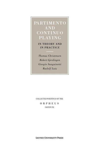 Produktbild: Partimento and Continuo Playing in Theory and in Practice