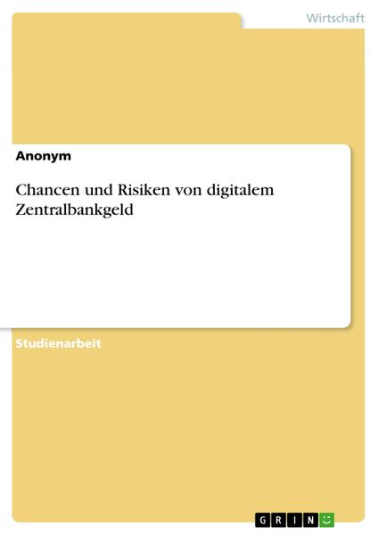 Produktbild: Chancen und Risiken von digitalem Zentralbankgeld