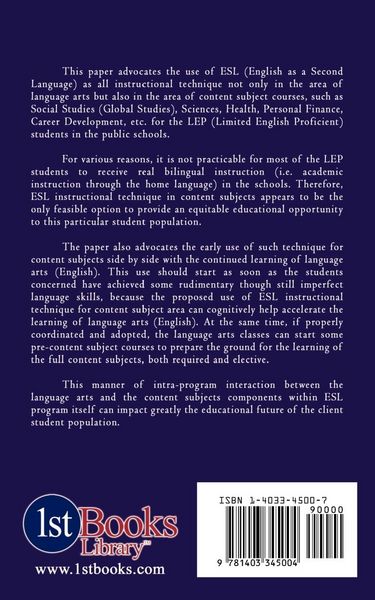 Produktbild: Awakening ESL (English as a Second Language) Education in U.S.A.