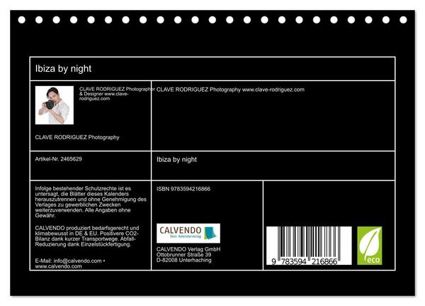 Produktbild: Ibiza by night (Tischkalender 2027 DIN A5 quer), CALVENDO Monatskalender