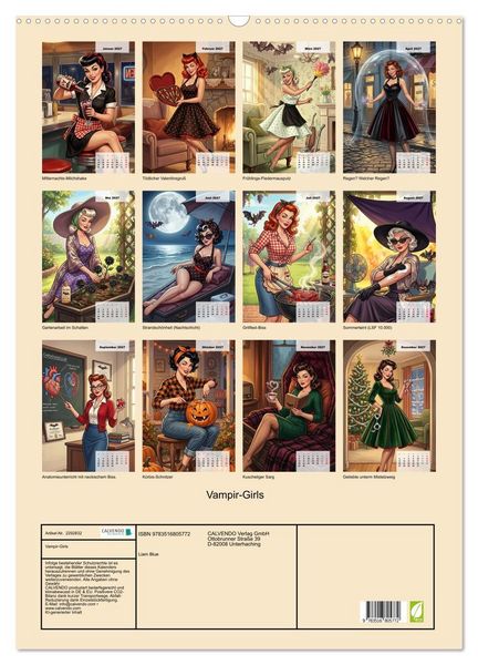 Produktbild: Vampir-Girls (Wandkalender 2027 DIN A2 hoch), CALVENDO Monatskalender