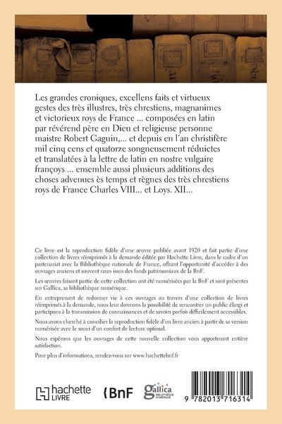 Produktbild: Les grandes croniques, faits et virtueux gestes des tr&egrave;s illustres et victorieux roys de France