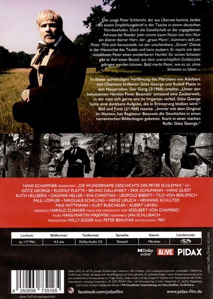 Produktbild: Die wundersame Geschichte des Peter Schlemihl / Aufw&auml;ndige M&auml;rchenverfilmung mit G&ouml;tz George und Rudolf Platte (Pidax Film-Klassiker)