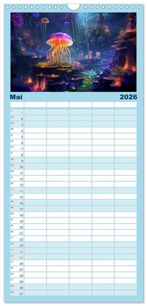 Produktbild: Familienplaner 2026 - Unten im Meer ist was los mit 5 Spalten (Wandkalender, 21 x 45 cm) CALVENDO