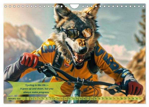 Produktbild: Funny charming animals on a bicycle (Wall Calendar 2026 DIN A4 landscape), CALVENDO 12 Month Wall Calendar