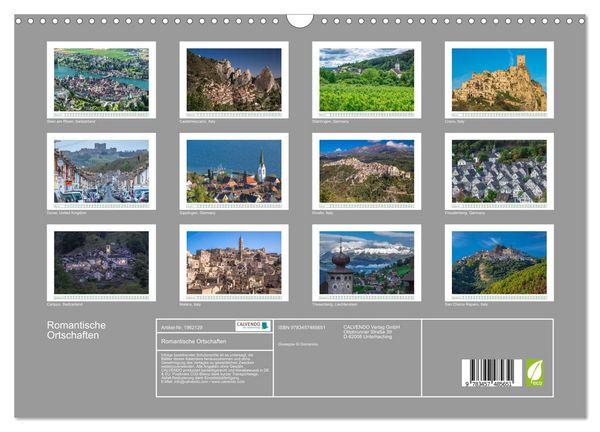Produktbild: Romantische Ortschaften (Wandkalender 2026 DIN A3 quer), CALVENDO Monatskalender