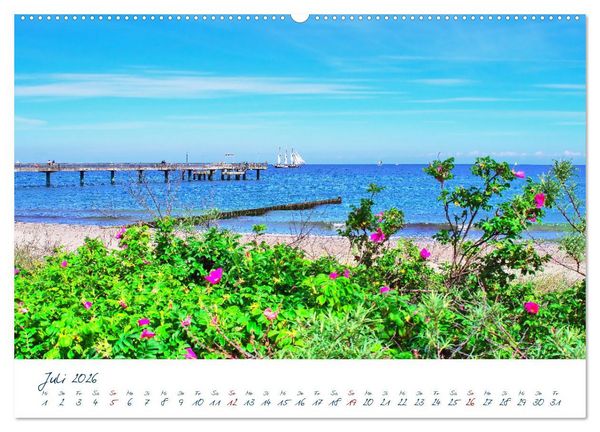 Produktbild: Seebr&uuml;cken an der Ostsee - Aufs Meer laufen und die frische Ostseebrise genie&szlig;en (Wandkalender 2026 DIN A2 quer), CALVENDO Monatskalender