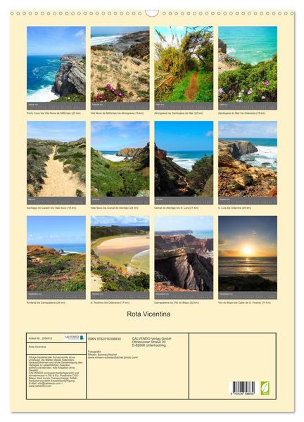 Produktbild: Rota Vicentina (Wandkalender 2026 DIN A2 hoch), CALVENDO Monatskalender