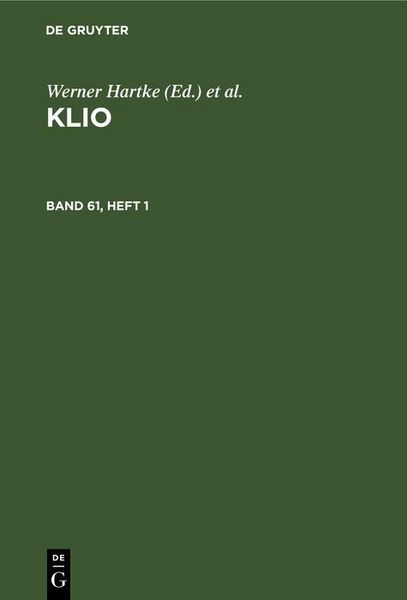 Produktbild: Klio. Band 61, Heft 1