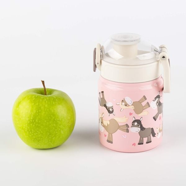 Produktbild: sigikid 25318 - Trinkflasche Pony 400 ml, Edelstahl/Kunststoff, rosa-wei&szlig;