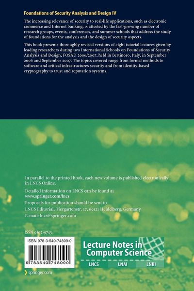 Produktbild: Foundations of Security Analysis and Design