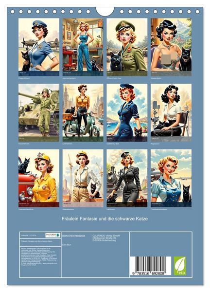 Produktbild: Fr&auml;ulein Fantasie und die schwarze Katze (Wandkalender 2026 DIN A4 hoch), CALVENDO Monatskalender