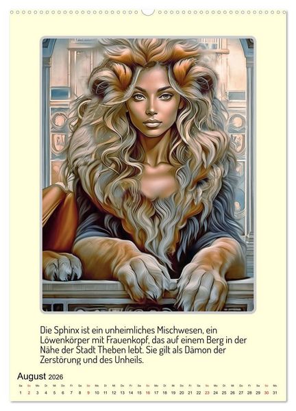 Produktbild: Mythologische Gestalten der griechischen Antike (hochwertiger Premium Wandkalender 2026 DIN A2 hoch), Kunstdruck in Hochglanz