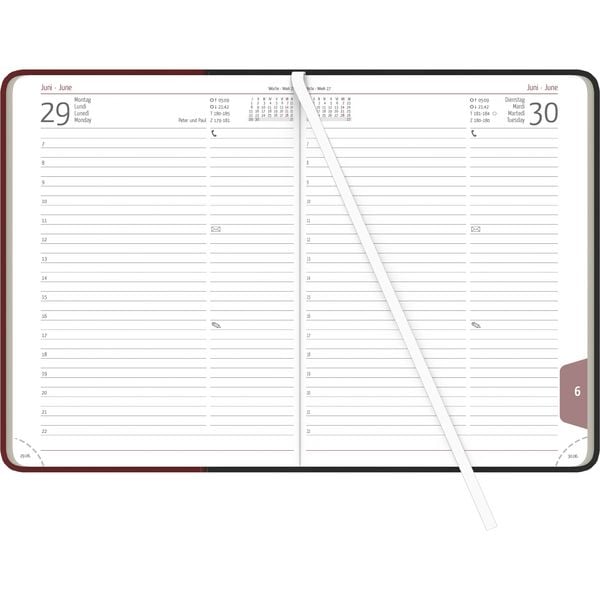 Produktbild: Buchkalender Premium Fire schwarz-rot 2026 - Büro-Kalender A5 - Cheftimer - 1 Tag 1 Seite - 416 Seiten - Tucson-Einband - Zettler