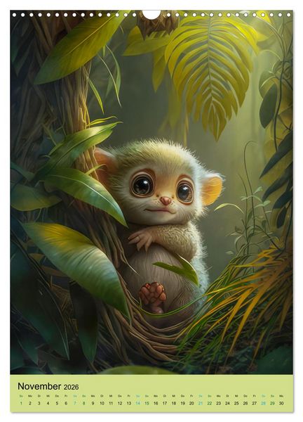 Produktbild: Dschungelbabys - Artwork (Wandkalender 2026 DIN A3 hoch), CALVENDO Monatskalender