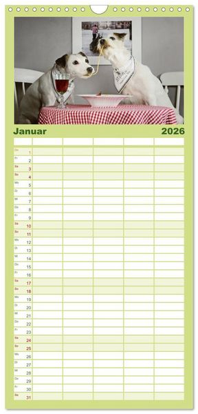 Produktbild: Familienplaner 2026 - Die Parson-Russell-Terrier ...mit neuen Abenteuern aus der Hundeknipserei mit 5 Spalten (Wandkalender, 21 x 45 cm) CALVENDO